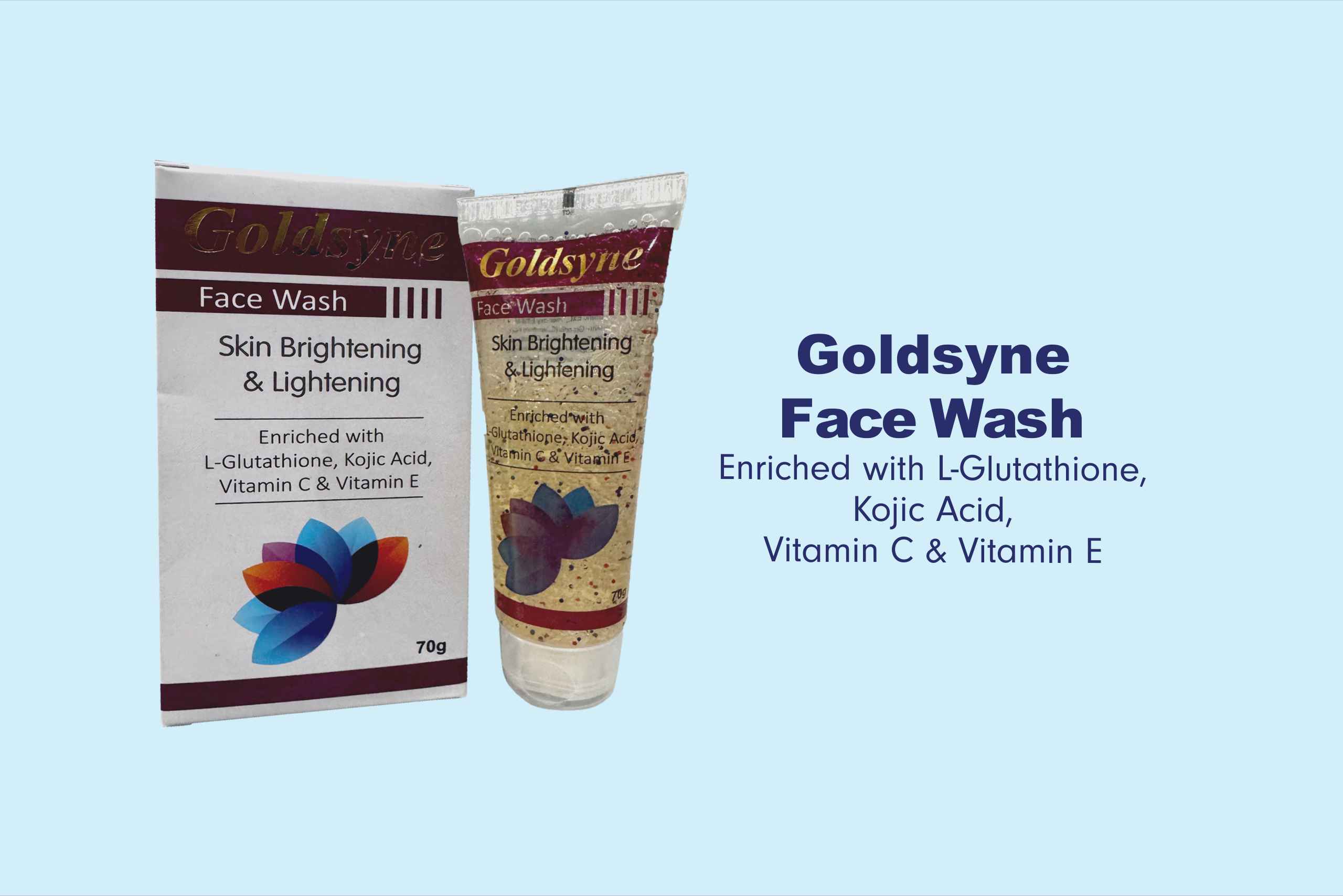 Goldsyne Face Wash _ Enrich with L-Glutathione, Kojic Acid, Vitamin C & Vitamin E Goldsyne Face Wash _ Enrich with L-Glutathione, Kojic Acid, Vitamin C & Vitamin E