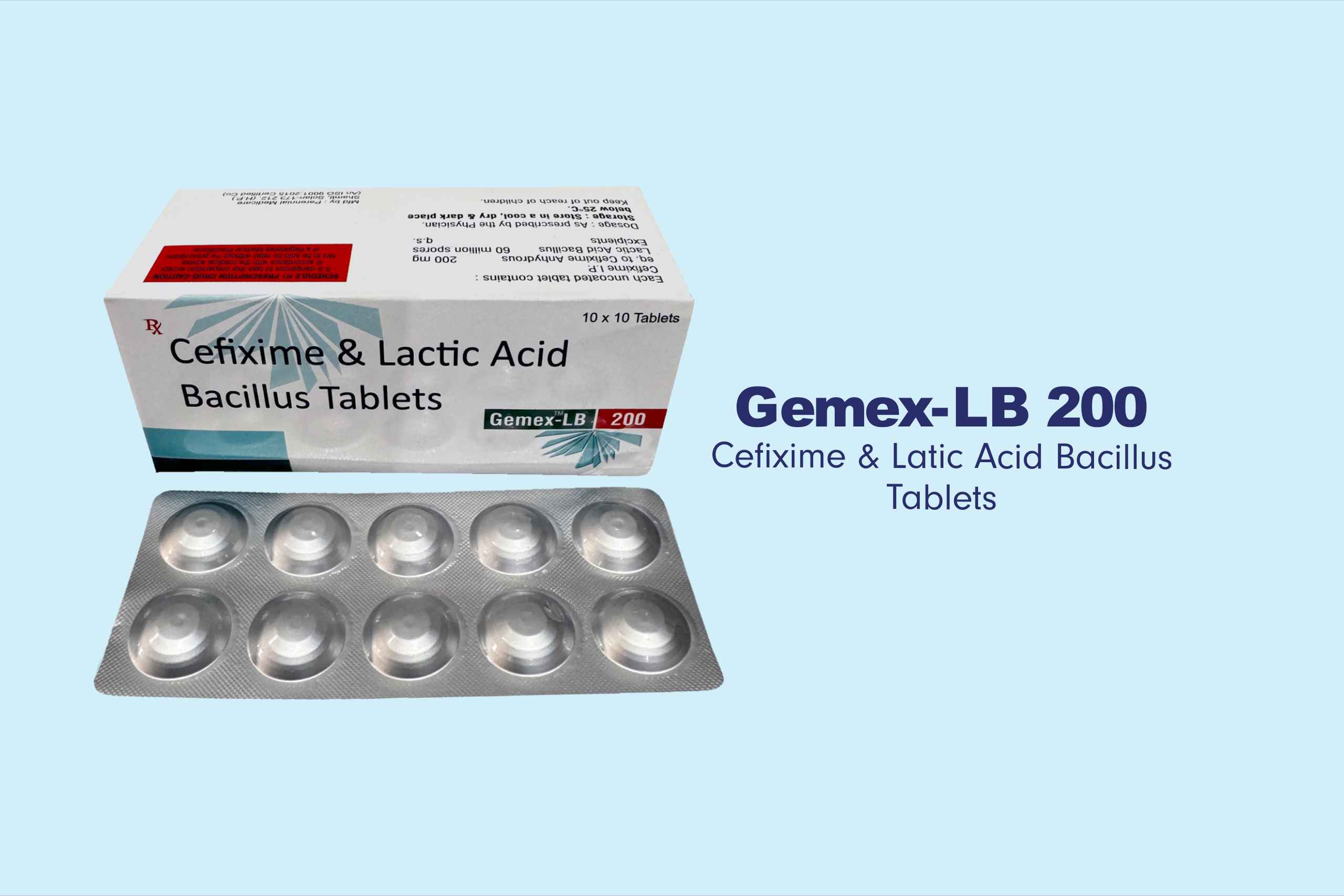 Gemex-LB 200_Cefixime & Lactic Acid Bacillus Tablets by Genetic Pharma Gemex-LB 200_Cefixime & Lactic Acid Bacillus Tablets by Genetic Pharma